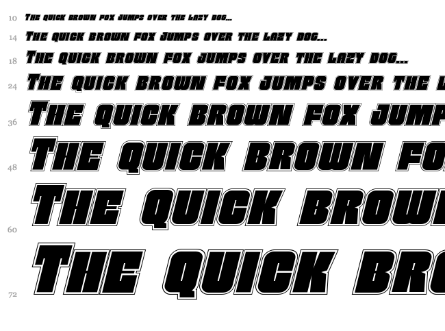 Funk Machine font waterfall