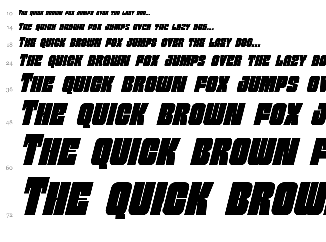 Funk Machine font waterfall
