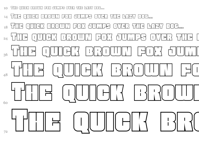 Funk Machine font waterfall