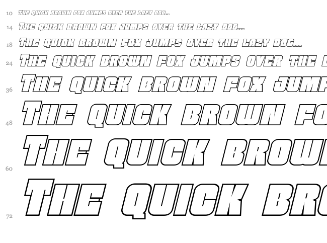 Funk Machine font waterfall