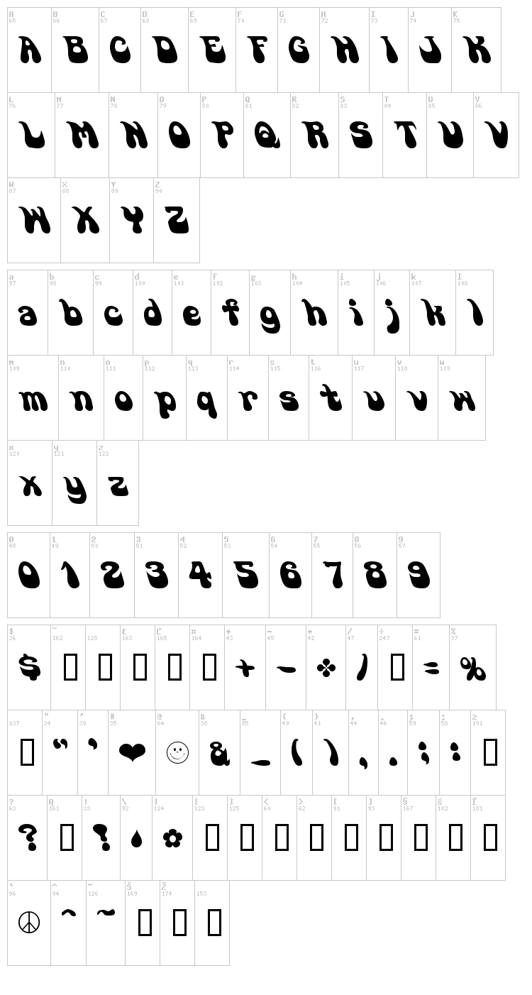 Go Soul font map