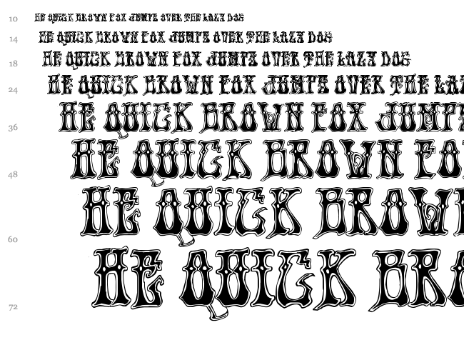 Hendrix font waterfall