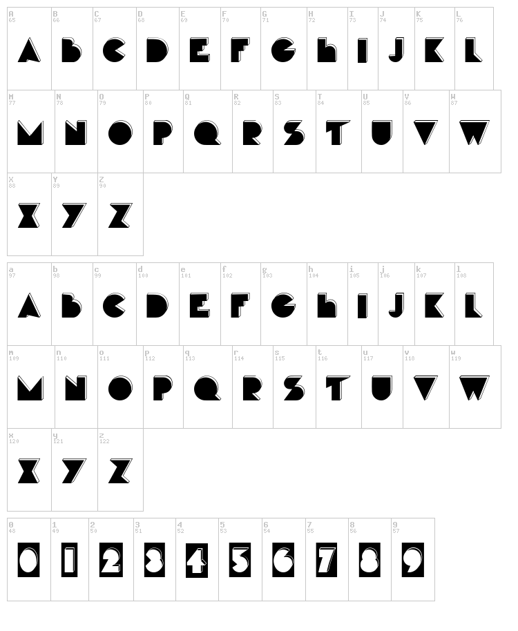 Hunt font map