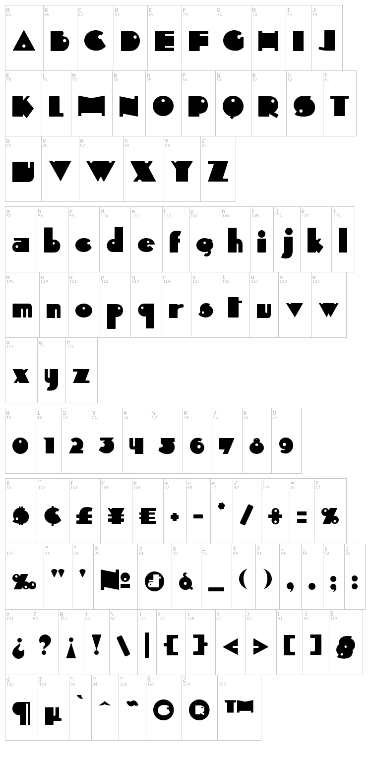 Independant font map