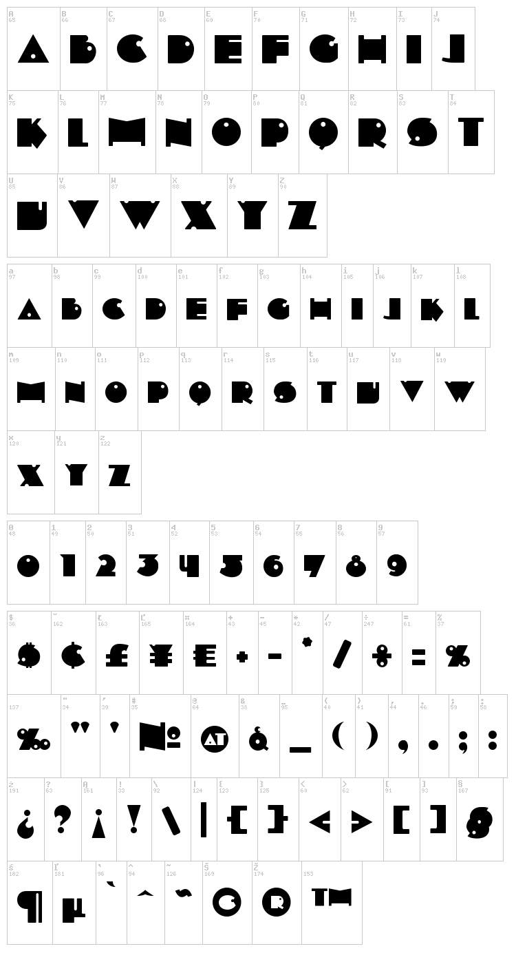 Independant font map