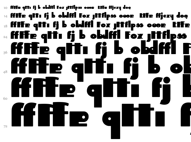 Independant font waterfall