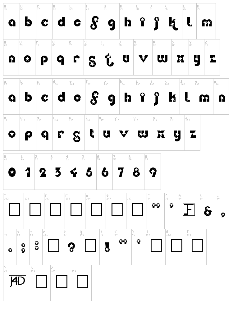 Independence font map