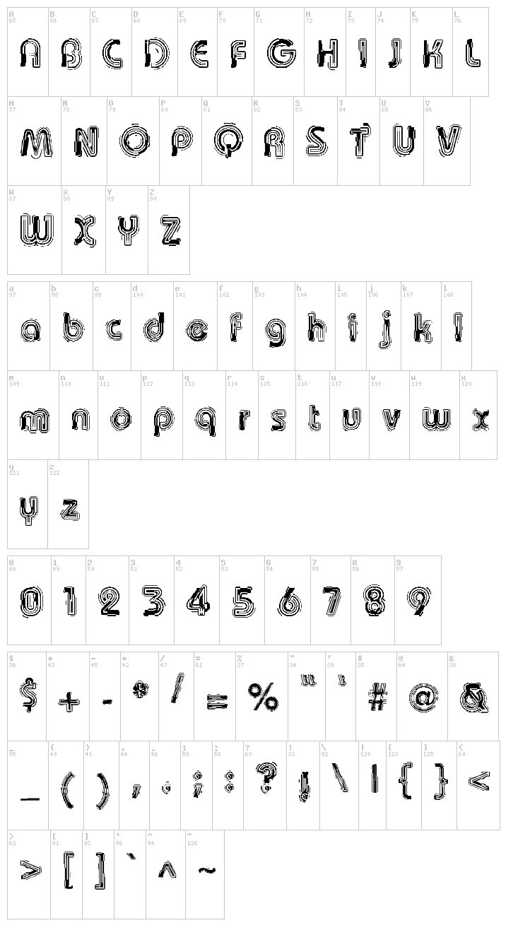 Jukebox font map