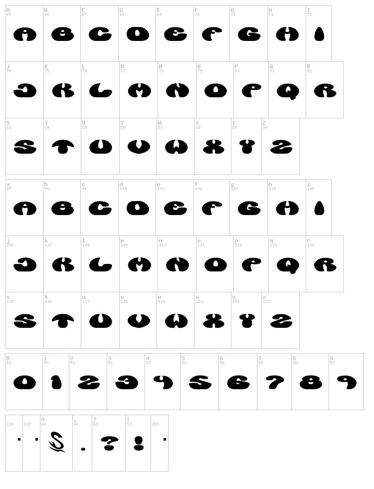 Manzyu G font map