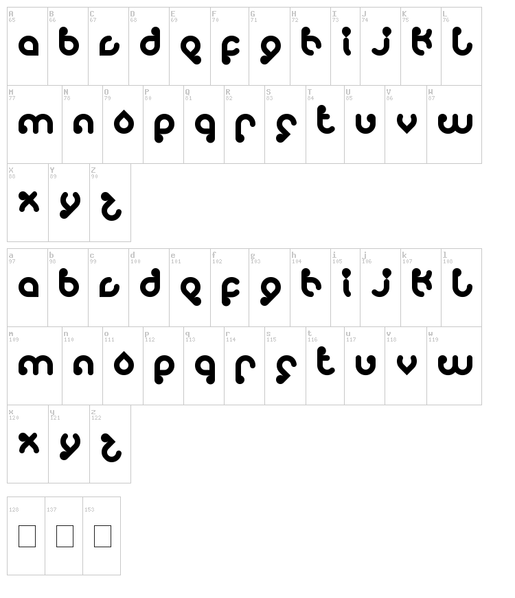 Monica font map