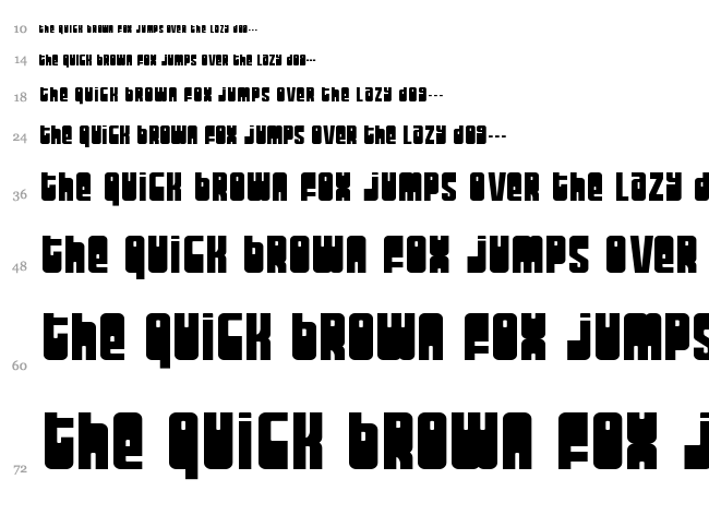Moog/Schmoog font waterfall
