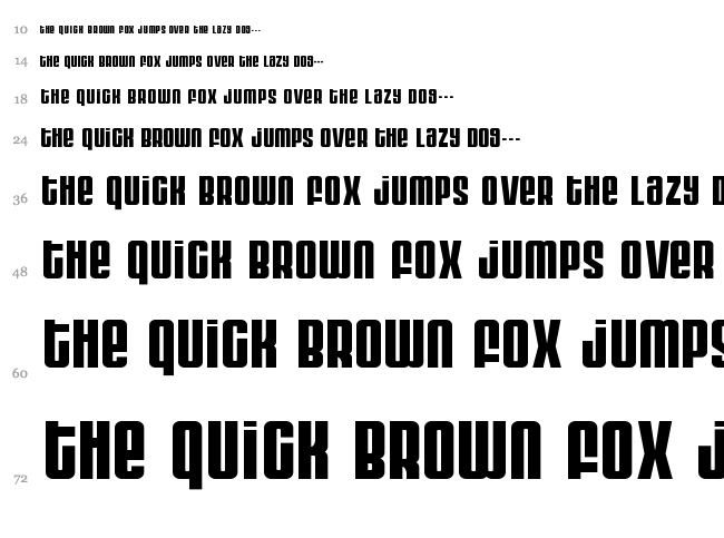 Moog/Schmoog font waterfall