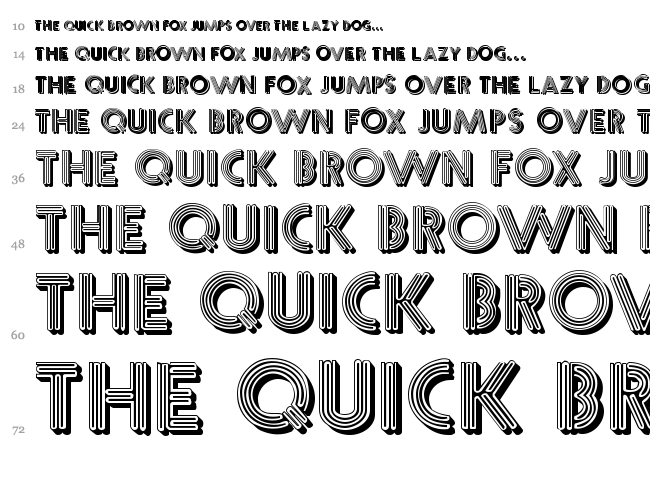 Multistrokes font waterfall