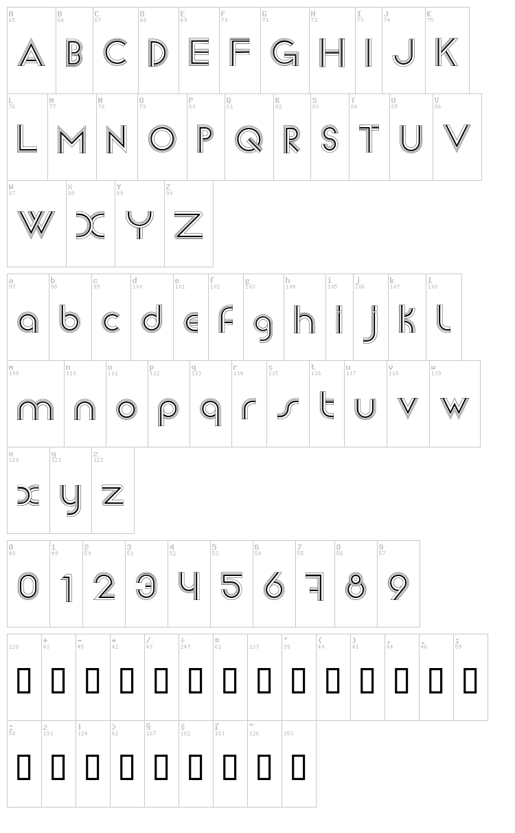 Newsense font map