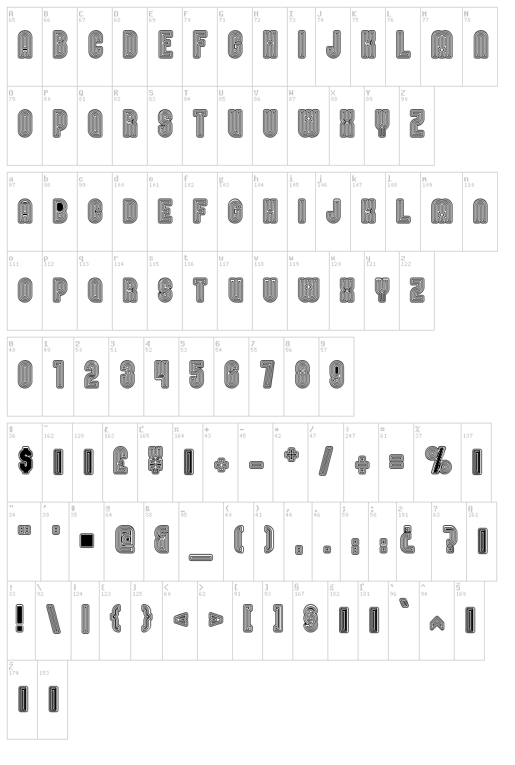 Nomitais font map