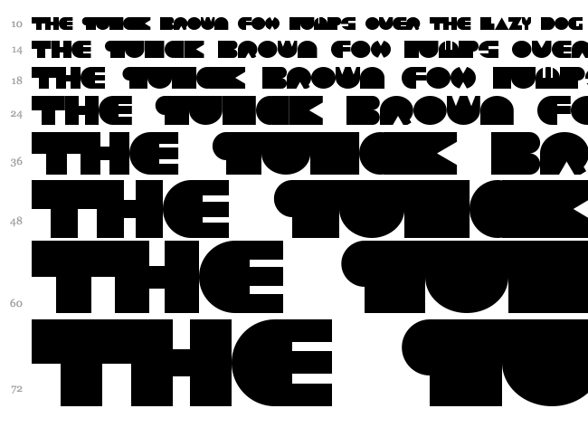 Noted V1 font waterfall