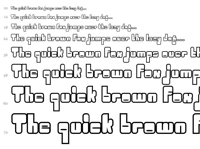 Oggle font waterfall