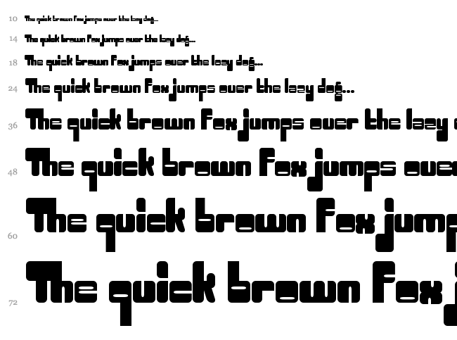 Oggle font waterfall