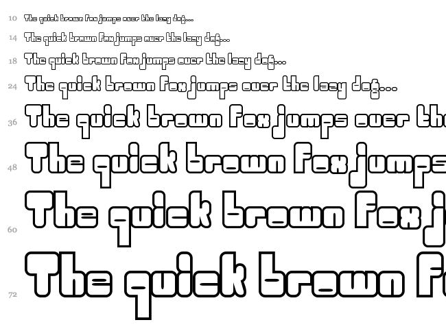 Oggle font waterfall