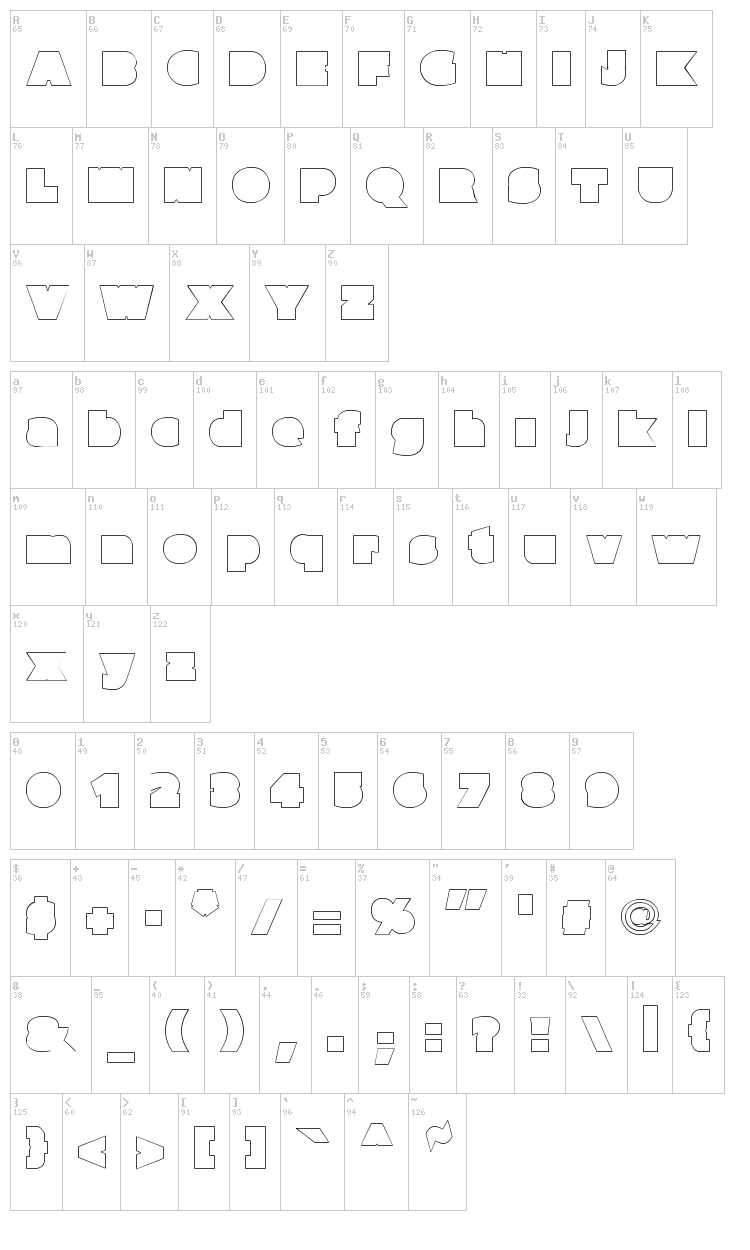 Parafuse font map