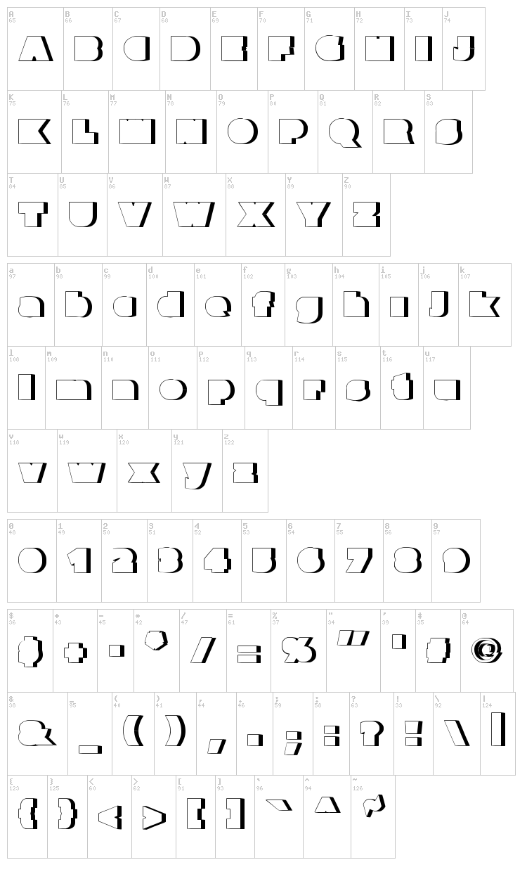 Parafuse font map