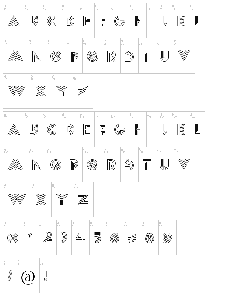 Paralis font map