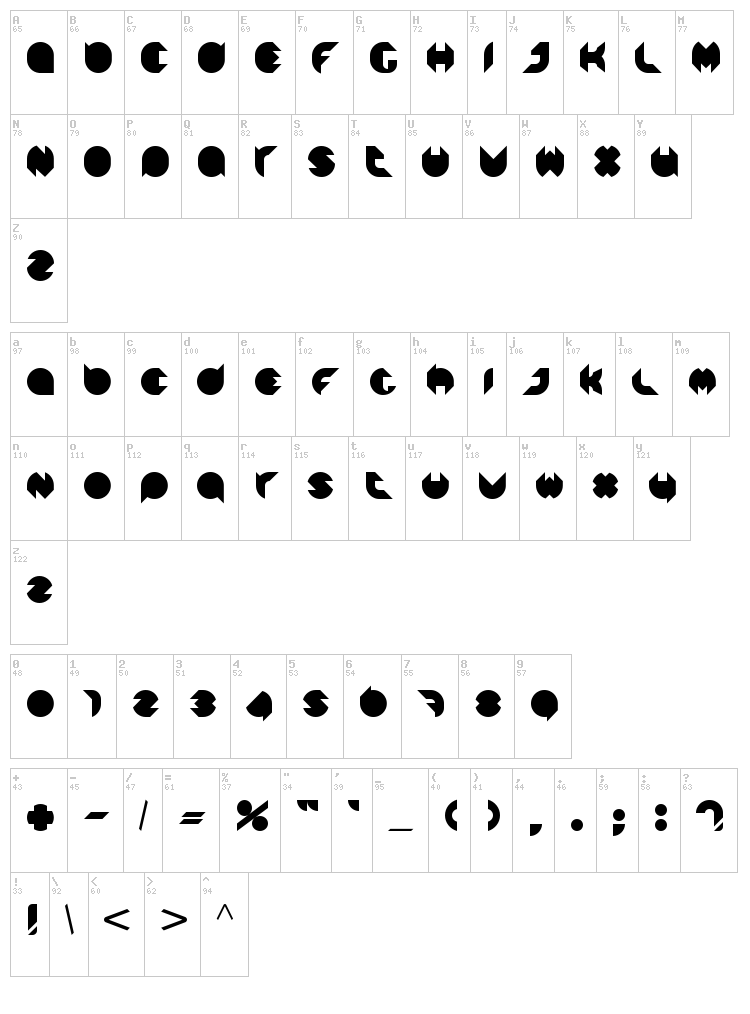 Paula font map