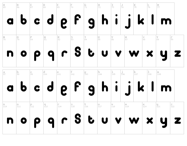 Pooplatter font map