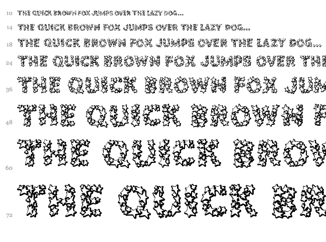 Popstars font waterfall