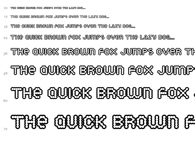 Puffy Dreamland font waterfall