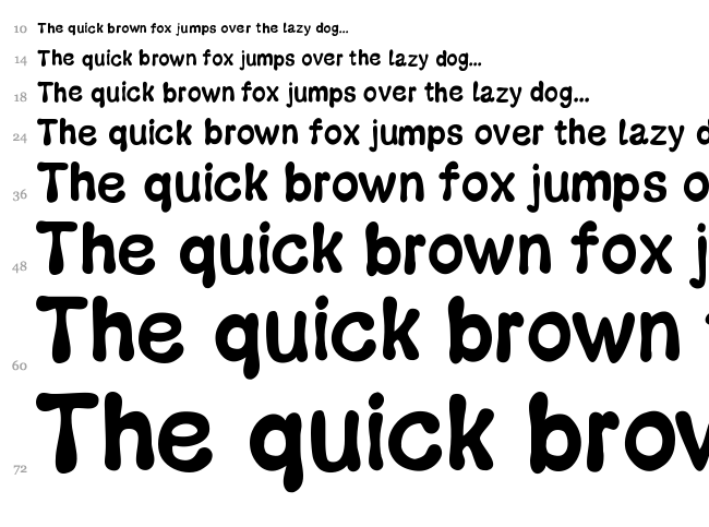 PW Groovy font waterfall
