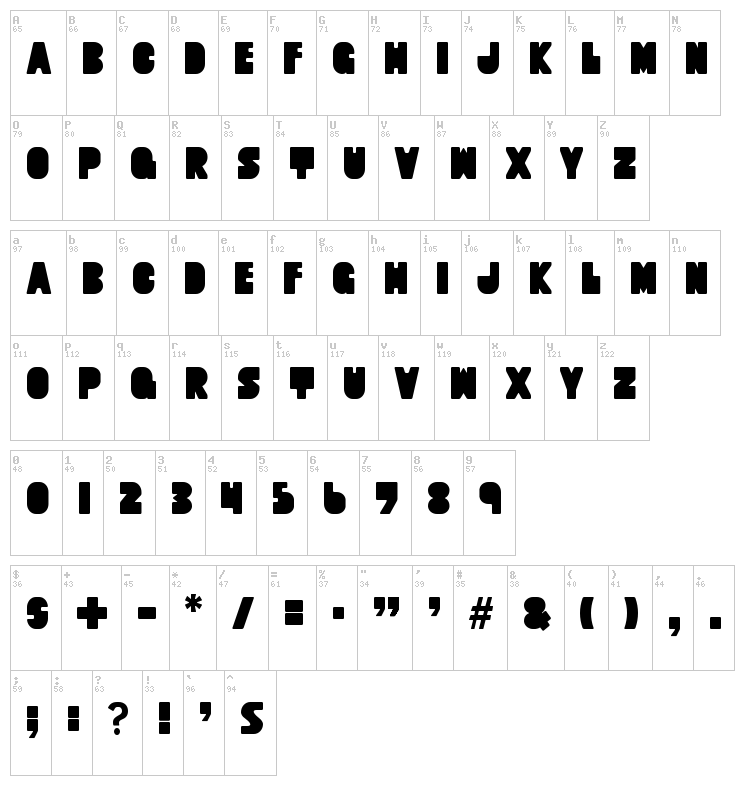 Quart 07 font map