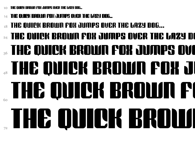 Redford BV font waterfall