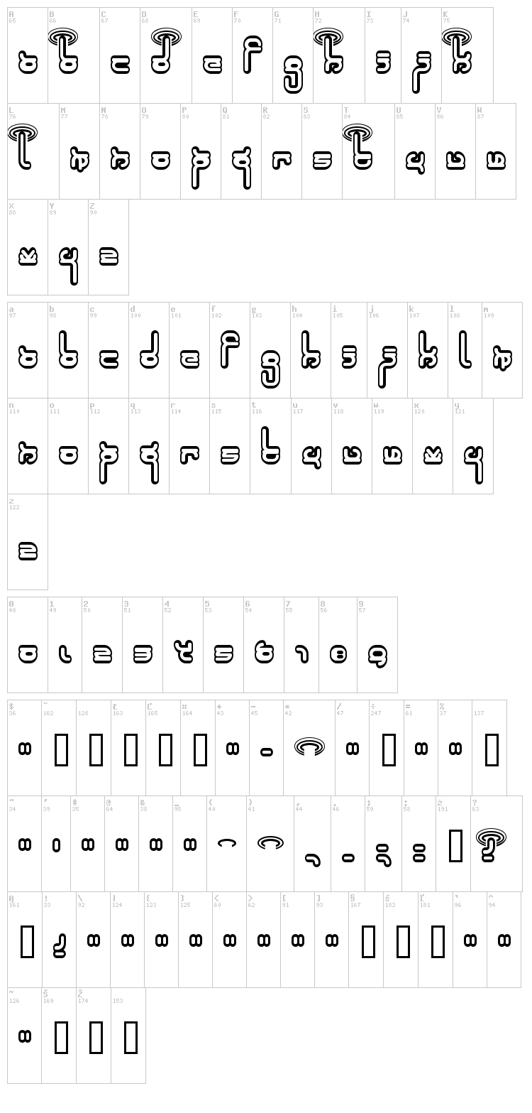 Robokid font map