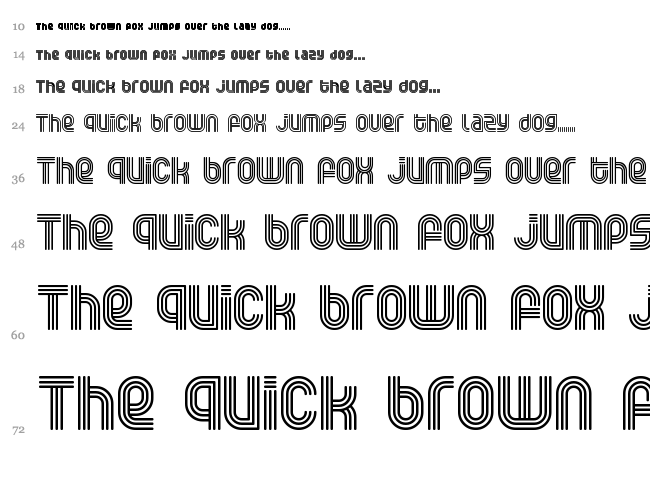 Rolloglide font waterfall