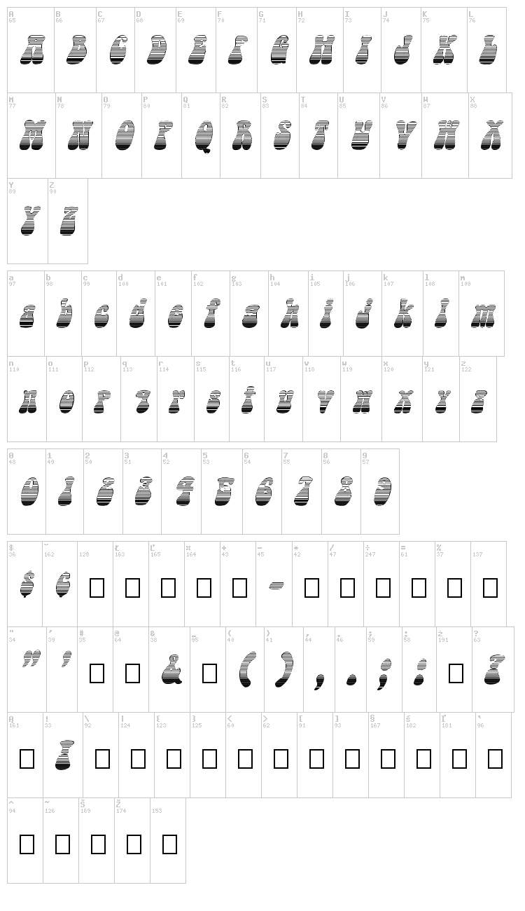 Sargoo font map
