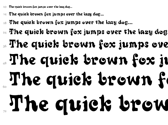 Sixties font waterfall