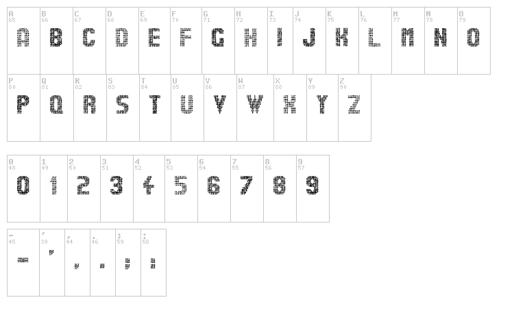Stardots font map