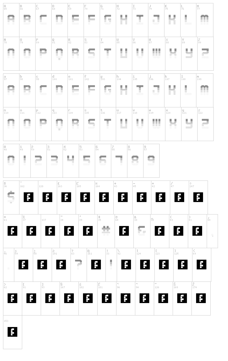 Starlight font map