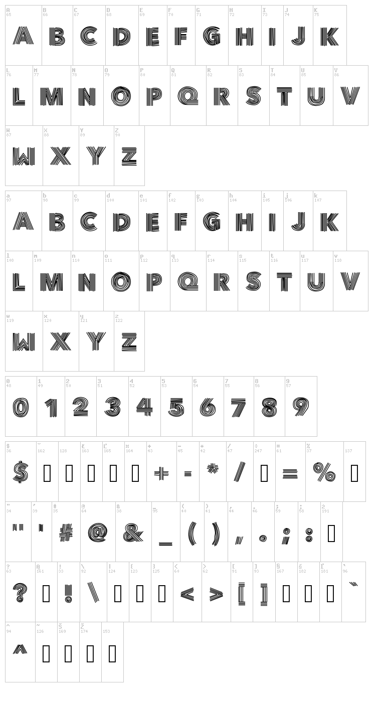 Vibe font map