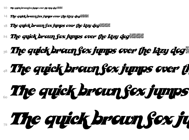 Wicked Seventies font waterfall