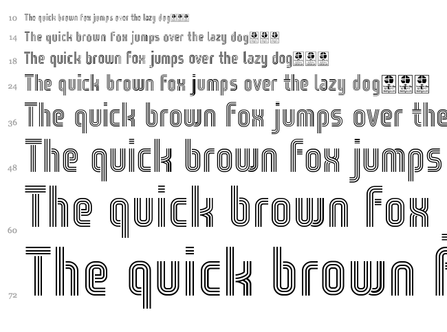 Wox Striped font waterfall