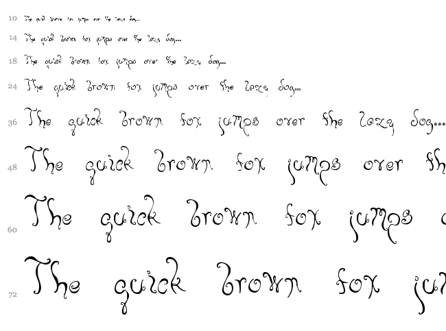 Bellyfish font waterfall