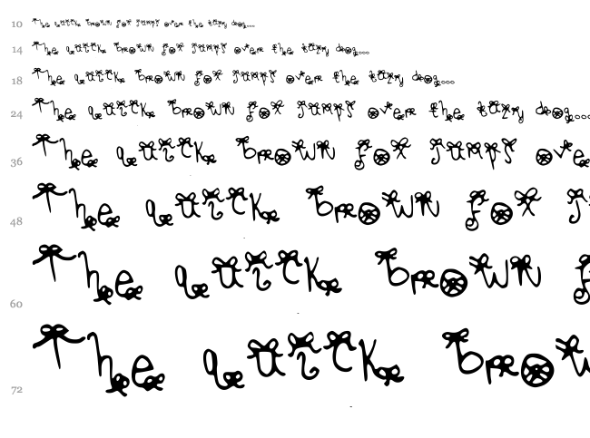 Bow Bow Black Sheep font waterfall