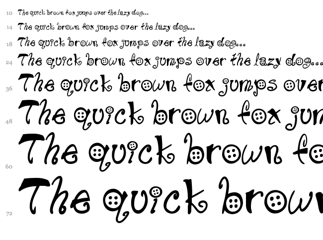 Buttons & Patches font waterfall