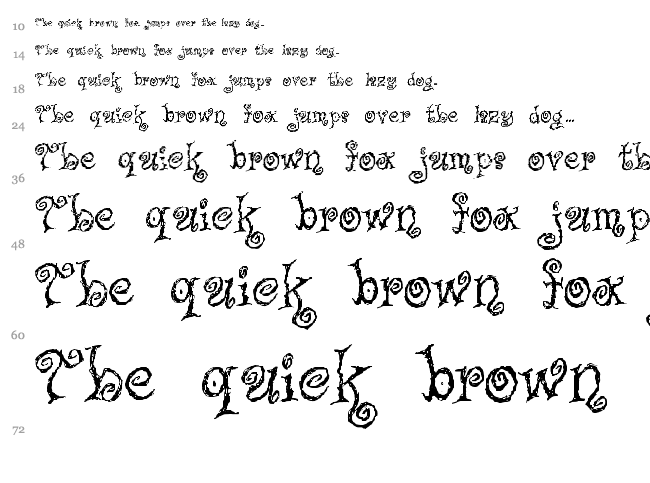 Caffe Latte font waterfall