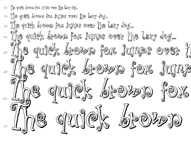 Corps Script font waterfall