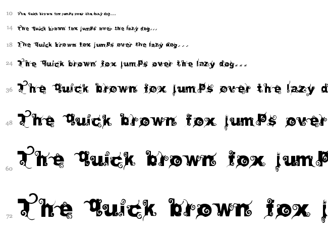 Curly font waterfall
