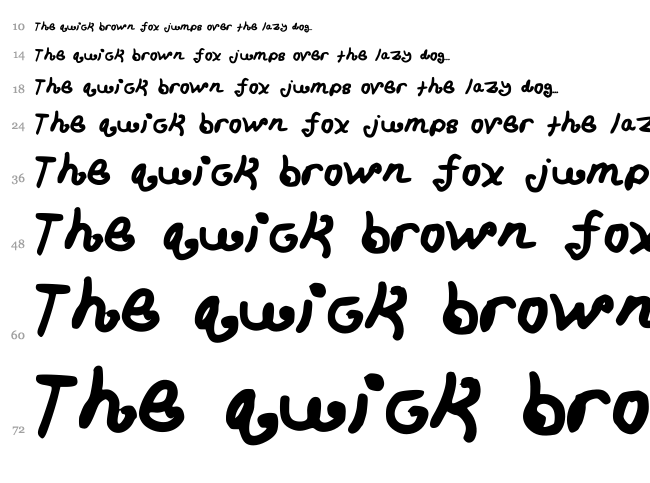 Curly Qs font waterfall