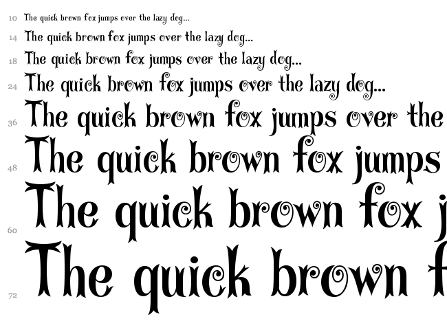 Curly Stars font waterfall